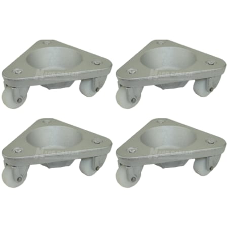 Mapp Caster Hvy Dty Tri-Whl Dollies W/ 2 Nylon Wheels, 1,800 Lbs Cap., PK4 P2127-N-4